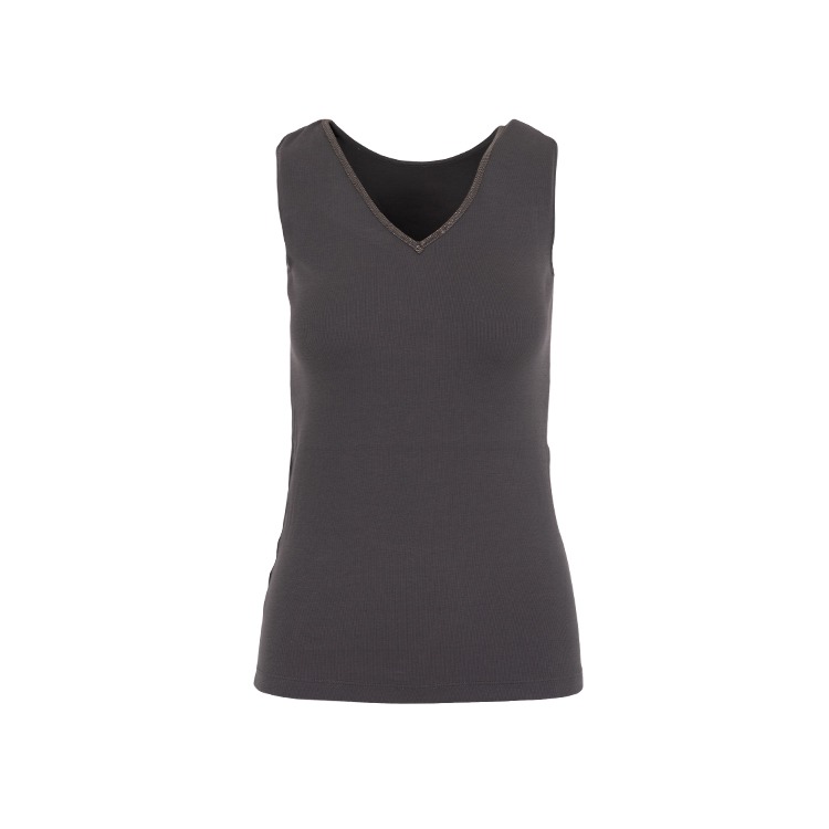 Ribbed Jersey Vest Top_gray
