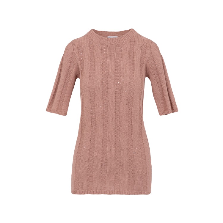 Cotton-linen Blend Pullover_Pink