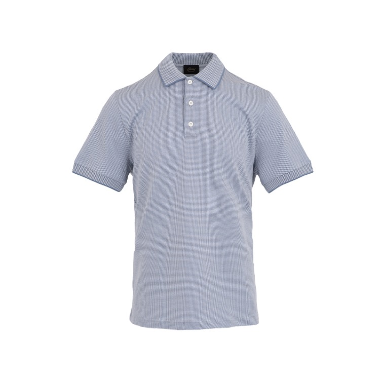 White Button Polo Shirts_Blue