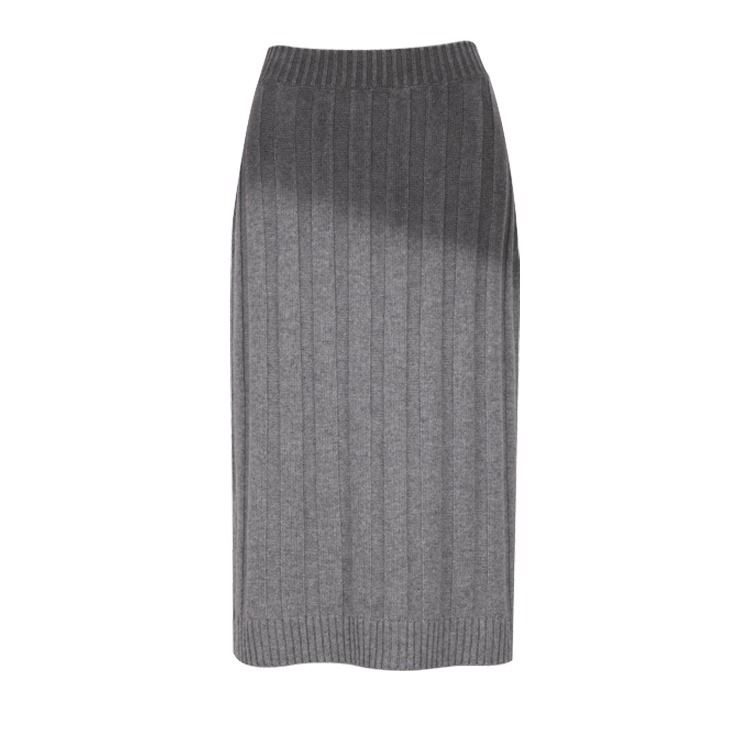 Ribbed Knit Long Skirt