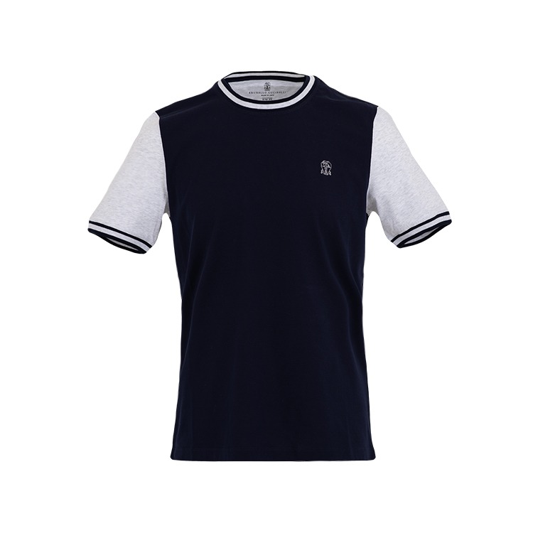 Bicolor Logo Embroidered T-shirt