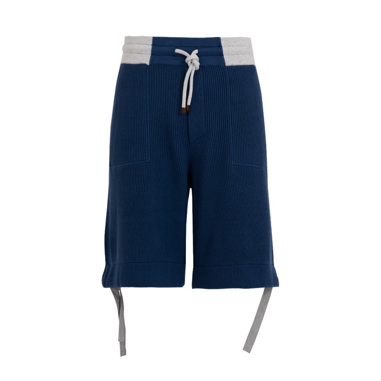 [Brunello Cucinelli] Corduroy-detail Bermuda Shorts_blue