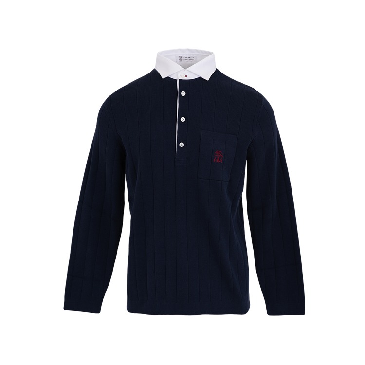 Blue Polo Shirt With Logo Embroidery