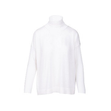 High-neck knitted Long-sleeve Top_White