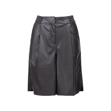 Leather Wide-leg Casual Half-Pants