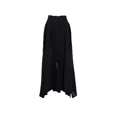 Linen Slit Detail Long Skirt