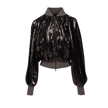 Pleated Bomber With Sequins