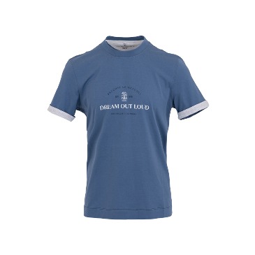 Front Logo Cotton T-shirts_blue