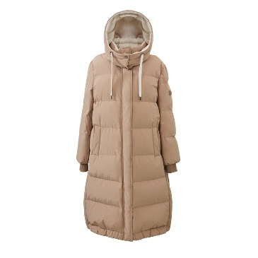 Side-Pointed Padded Hood Long Coat