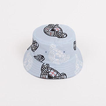 Teddy bear-print bucket hat_ blue