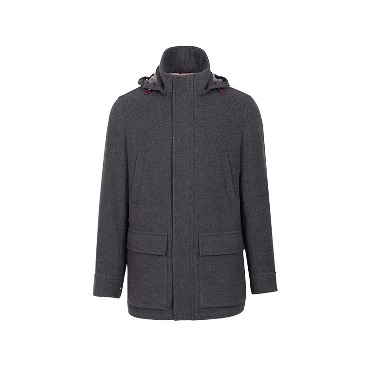 Hooded Single-Breasted Cashmere Coat