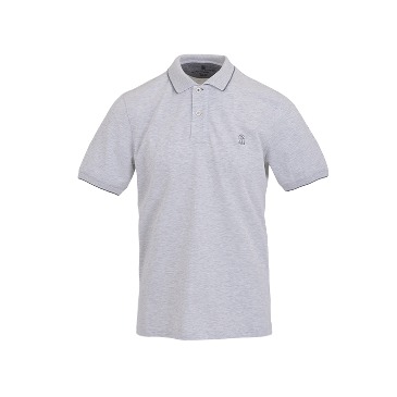 Chest Embroidered Gray Polo Shirt