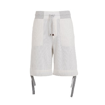 [Brunello Cucinelli] Corduroy-detail Bermuda Shorts_white